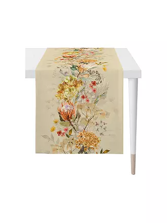 APELT | Tischläufer 140x48cm SEASON Weiss | beige